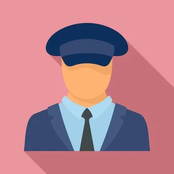 Ship captain icon, flat style Stock Illustration