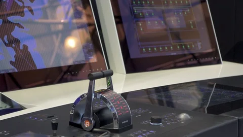 Ship captains command tower equipment   Stock Footage 88545591