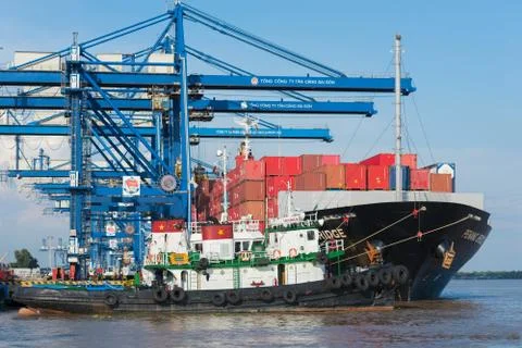 Ship with cargo containers Stock Photos