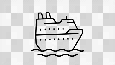Ship carriers line animation set Stock Footage 312199414