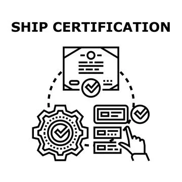 Ship certification process document validation system Stock Illustration