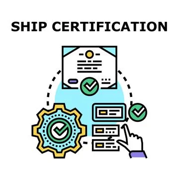 Ship certification process document validation system Stock Illustration