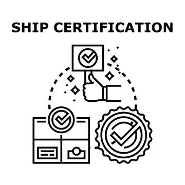 Ship certification process with quality control verification Stock Illustration