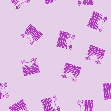 Ship collision avoidance systems glyph seamless pattern Illustrazione stock