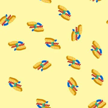 Ship collision avoidance systems isometric icon seamless pattern イラスト素材