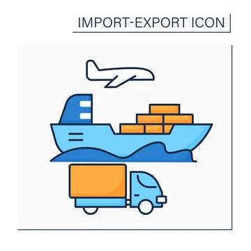 Ship color icon Stock Illustration