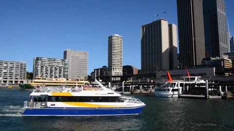 Ship comes into dock and performs a turnaround Stock Footage 34659457