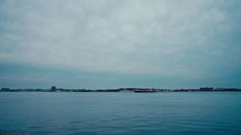 A ship coming in the harbor Stock-Footage 331726078
