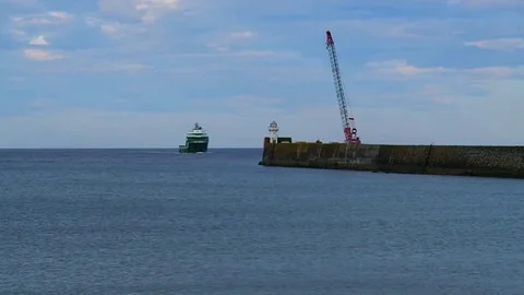 Ship coming into port Stock Footage 82661869