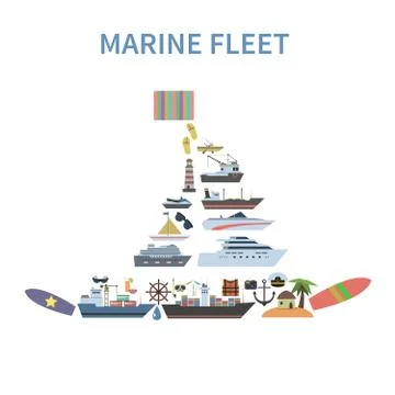 Ship Concept Flat Stock Illustration