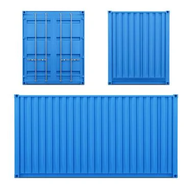 Ship container front and side view set Stock Illustration