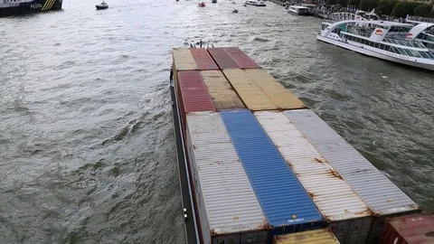 Ship with containers Stock Footage 80978456