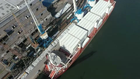 A ship with containers stands for unloading in the port. Stock Footage 200862448