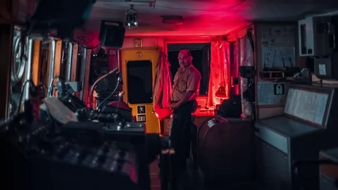 Ship Control Bridge Video stock 75443533