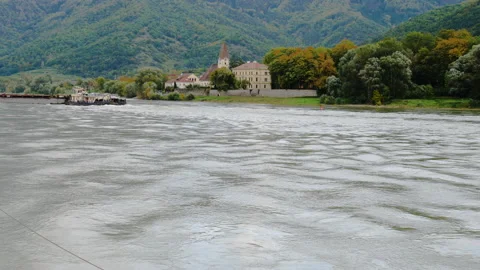 Ship on the Danube, Austria, part2 Stock Footage 142158744