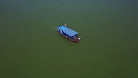 Ship on the Danube River Stock Footage 72710637