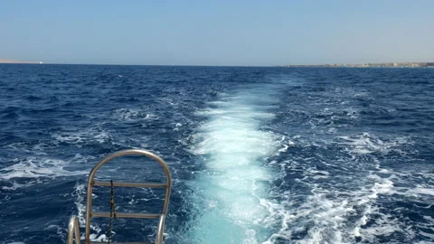 Ship deck, buoy and blue sea. travel background Stock Footage 200203446
