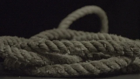 Ship deck rope in pile Stock Footage 103227445