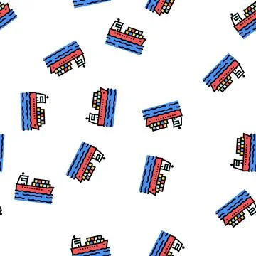 Ship delivery containers vector seamless pattern イラスト素材
