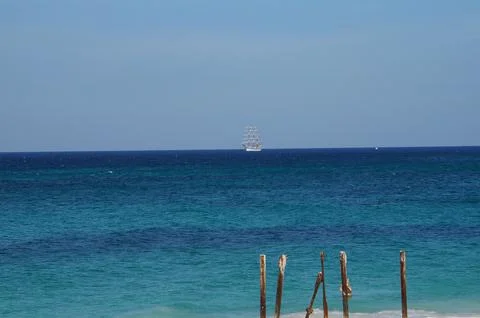 A Ship in the Distance Stock Photos