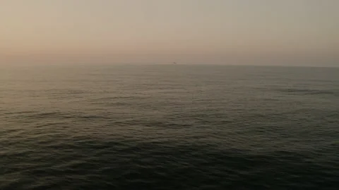 A ship on the distant ocean horizon Stock Footage 208900952