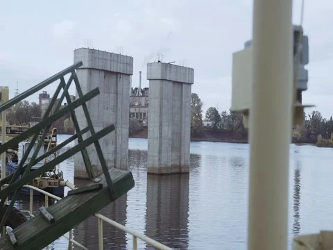 Ship docks view, industrial zone Stock Footage 71870865