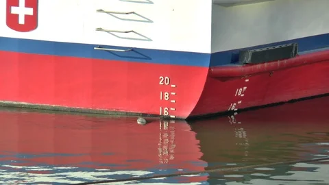 Ship Draft Marks Stock Footage 99162302