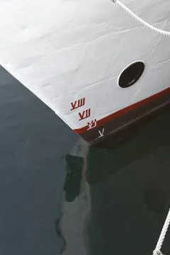 Ship draft marks. Stock Photos