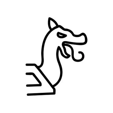 Ship Dragon Icon Vector. Isolated contour symbol illustration 스톡 일러스트