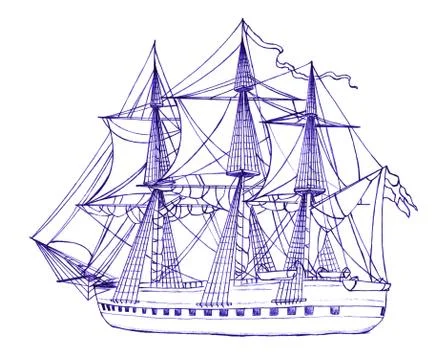 Ship drawn Stock Illustration