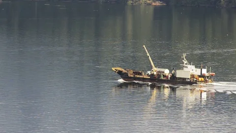 Ship is driving by Stock Footage 96199450