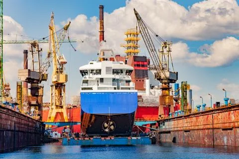 Ship in dry dock Foto stock