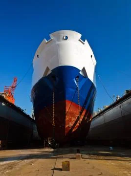 Ship on a dry dock Stock Photos