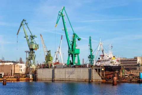 Ship on a dry dock Stock Photos