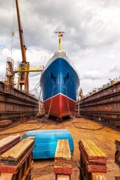 Ship in dry dock Stock Photos