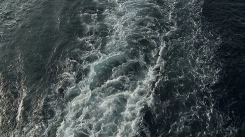 Ship engine ocean water trail Stock Footage 7903677