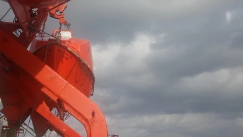 Ship equipment. deck. sea waves. north 20160127143216 732 Stock Footage 129208504