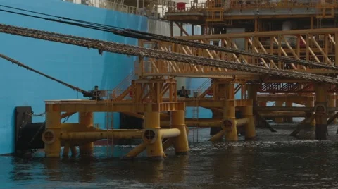 Ship With Equipment For Tankers Loading Stock Footage 64256428