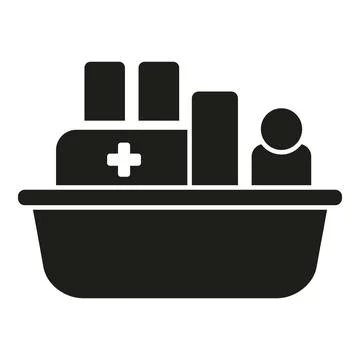 Ship evacuation icon simple vector. Plan people Ilustración de archivo
