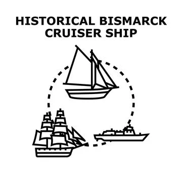 Ship evolution icon depicting different naval vessels Ilustración de archivo
