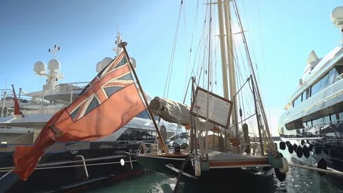Ship Flag Fluttering Video stock 83357663
