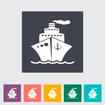 Ship flat icon. Stock Illustration