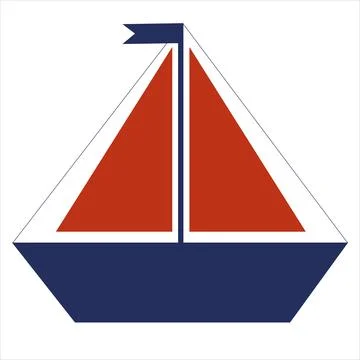 Ship flat illustration on white Stock Illustration