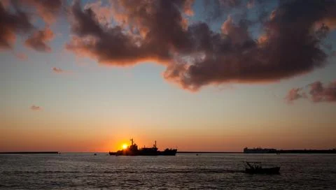 The ship floating Stock Photos