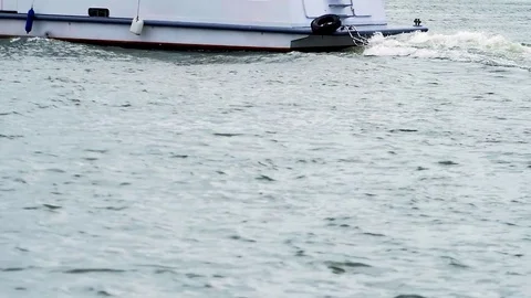 Ship floating on the river. Stock Footage