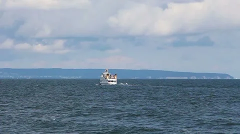 The ship floating in the sea Stock Footage 42873247