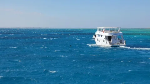 The Ship is Floating in the Sea Stock Footage 129942028