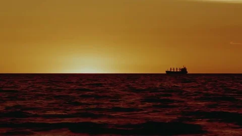 The ship is floating on the water Stock Footage 77647227