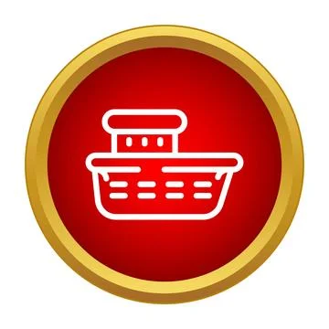 Ship freight vessel outline icon illustrating transport Ilustração Stock