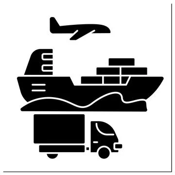 Ship glyph icon Stock Illustration
